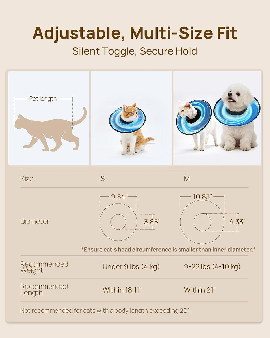 PetThem cat recovery collar adjustable secure fit mechanism view.