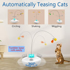 Weighted self-righting cat tumbler base showing USB charging port
