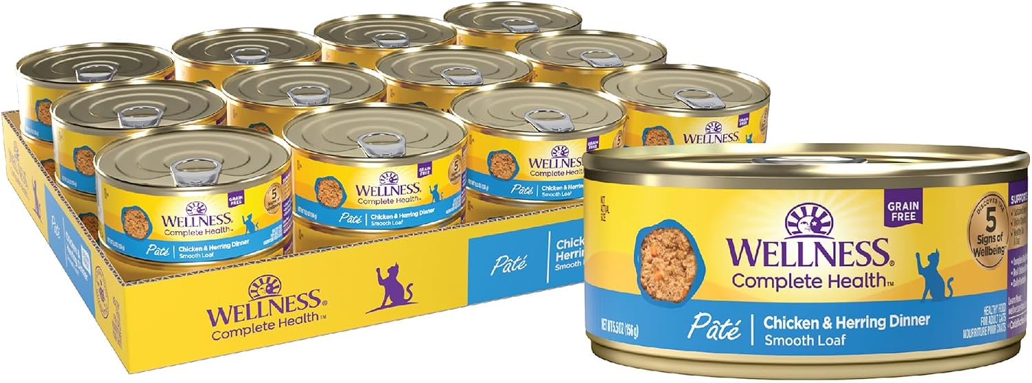 Wellness Complete Health Pate Adult Canned Wet Cat Food, Natural, Protein Rich, Grain Free, Turkey and Salmon Dinner Recipe, 3 oz, Pack of 24 Cans - Image 15