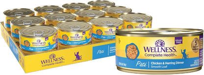 Wellness Complete Health Pate Adult Canned Wet Cat Food, Natural, Protein Rich, Grain Free, Turkey and Salmon Dinner Recipe, 3 oz, Pack of 24 Cans - Image 15