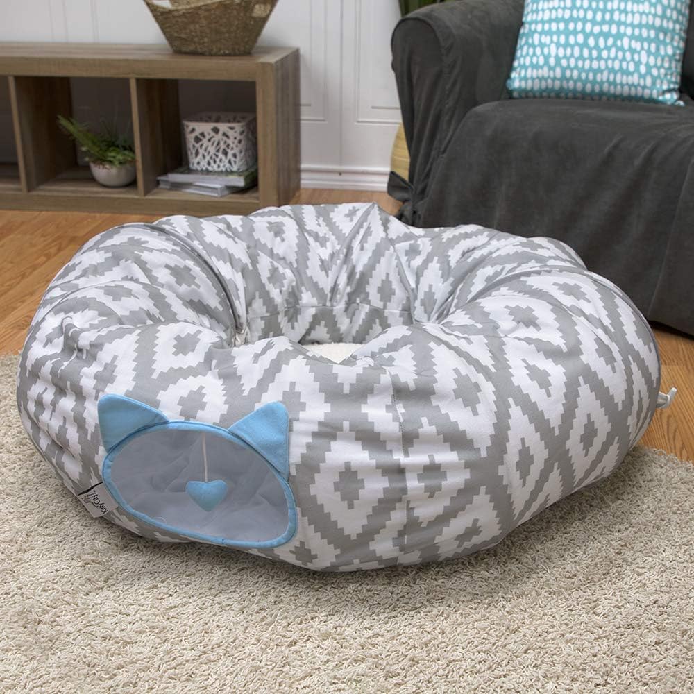 Kitty City collapsible cat nap bed folded for storage
