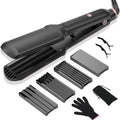 Home Centre 4-in-1 hair crimper set front view showing interchangeable tourmaline ceramic plates for professional styling