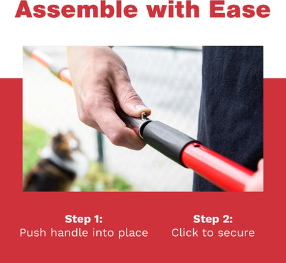 Pawler heavy duty dog poop picker upper being used on backyard lawn.