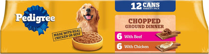 Pedigree Chopped Ground Dinner Wet Dog Food Filet Mignon & Beef Variety Pack, Canned Dog Food, 13.2 oz. Cans, 12 Count - Image 14