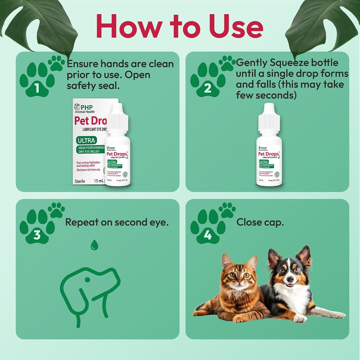 Moisture rich artificial tears for cats and dogs container view