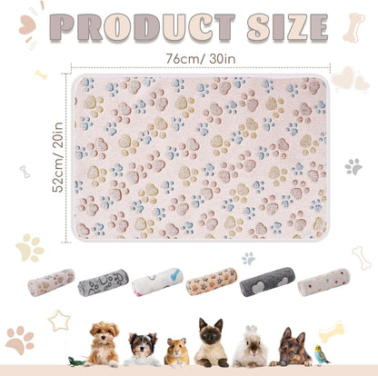 Soft flannel guinea pig fleece blanket with paw print pattern