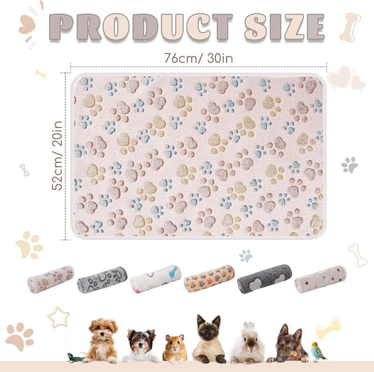 Soft flannel guinea pig fleece blanket with paw print pattern