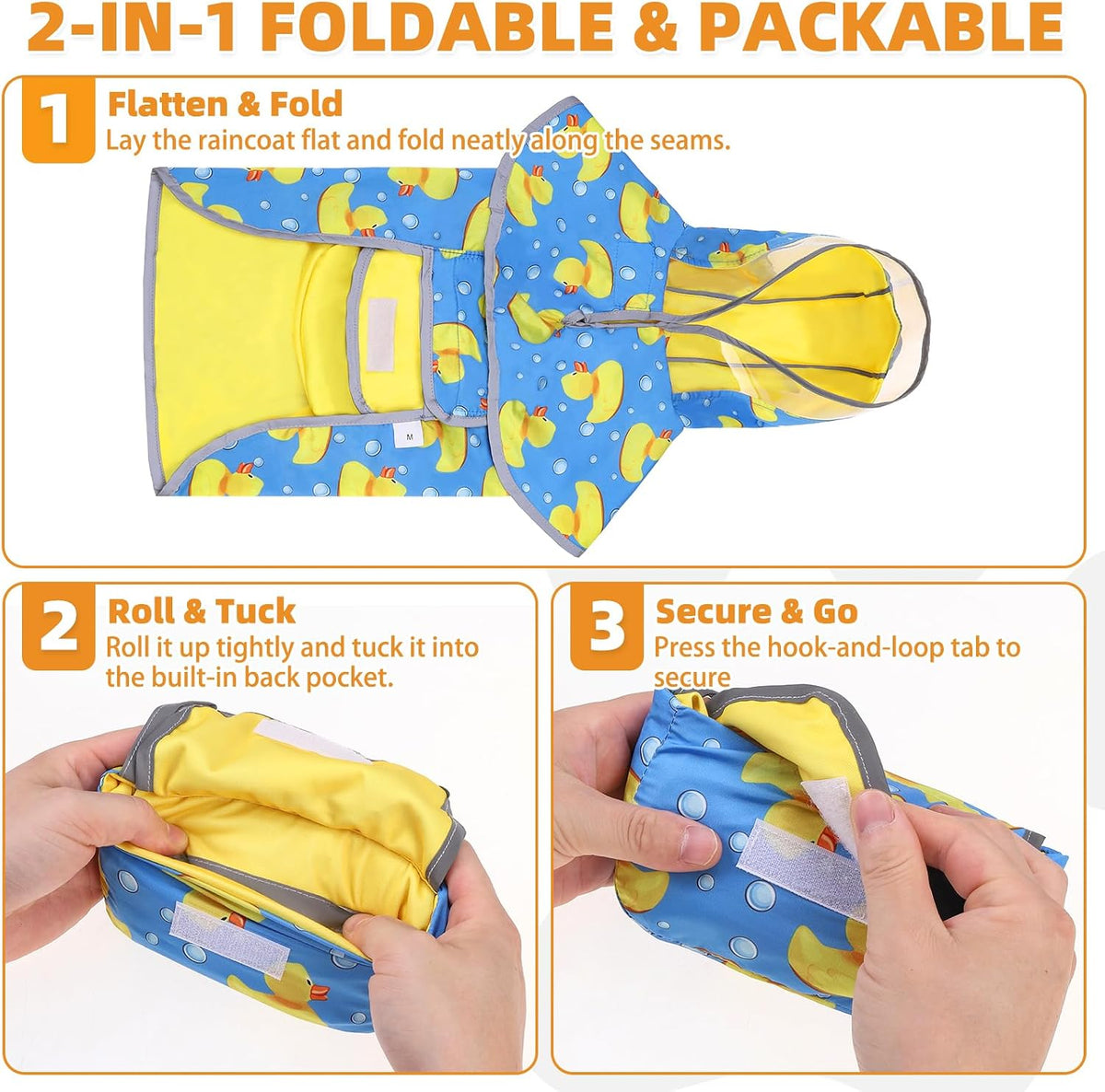 KOOLTAIL cartoon pattern small medium dog raincoat outdoor walking gear