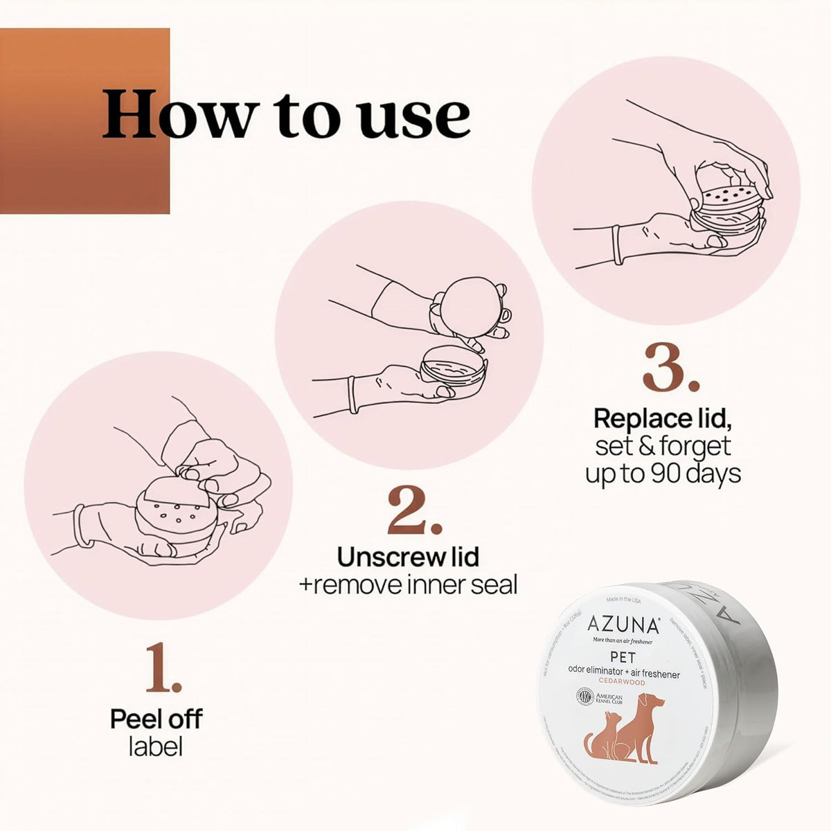 Azuna non toxic pet safe air freshener gel close up view