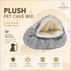 Side angle of ShinHye round cat cave showing hooded entrance