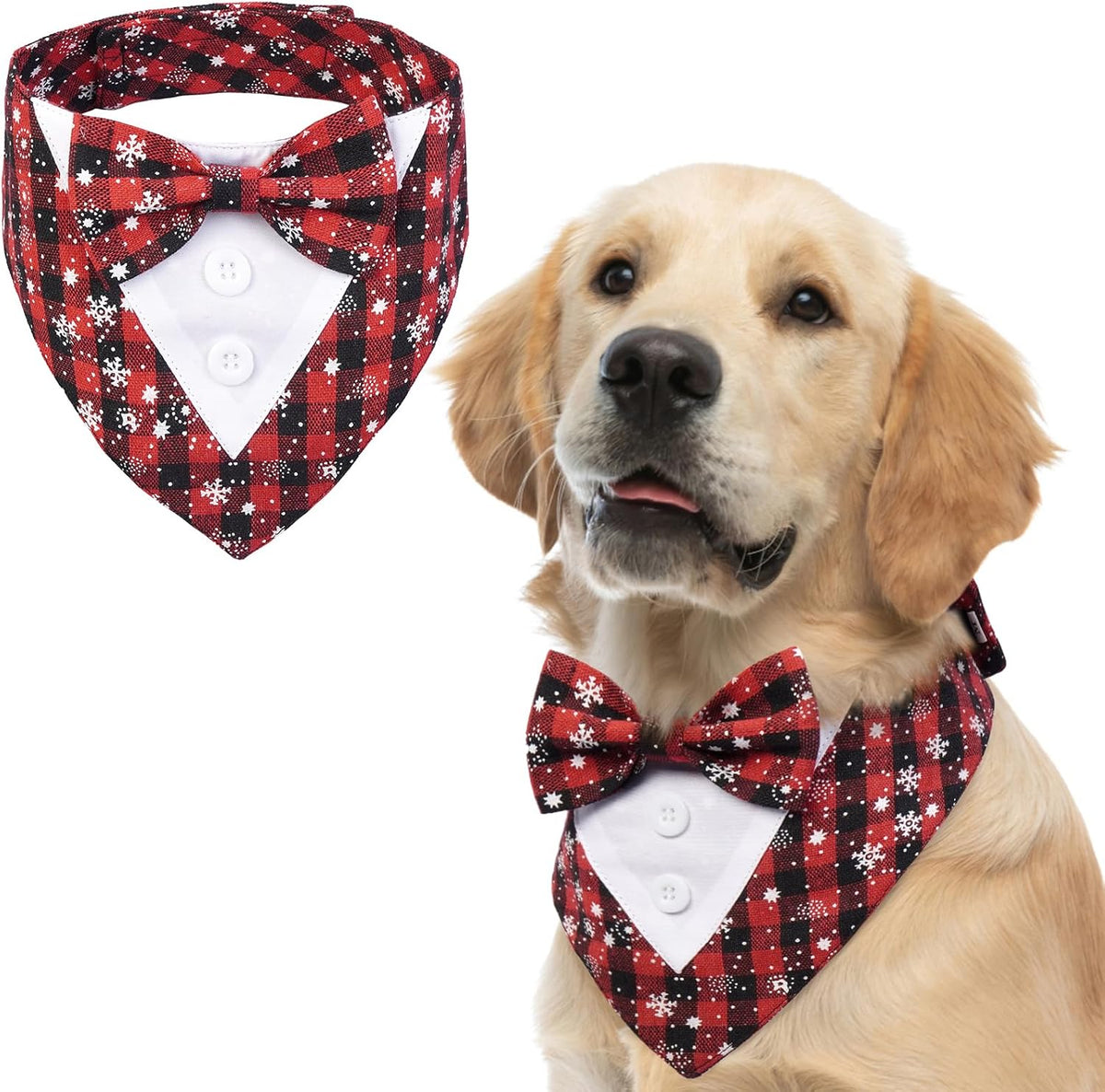 FUAMEY Dog Tuxedo American Flag for Medium Dogs,Dog Formal Suit Dogs Attire Pet Bow Tie Puppy Party Costumes Cat Tux Outfits Pets Bandana Cosplay Adjustable Bowties 4th of July Independence Day M - Image 11
