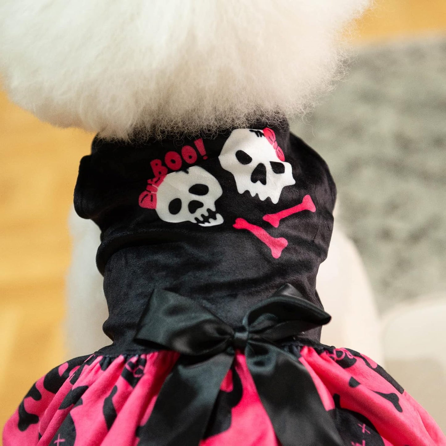 CuteBone pet apparel stretchy pink holiday dress for small dogs