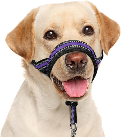 BARKLESS Soft Dog Head Collar, Patented Padded No Pull Head Halter, Training Nose Leash with Safety Link for Medium Large Dogs, Adjustable Muzzle Leash, Easy Control for Walking(Black, M) - Image 10