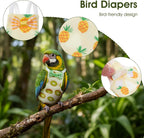 LXUEJIE washable bird diaper featuring banana and kiwi prints