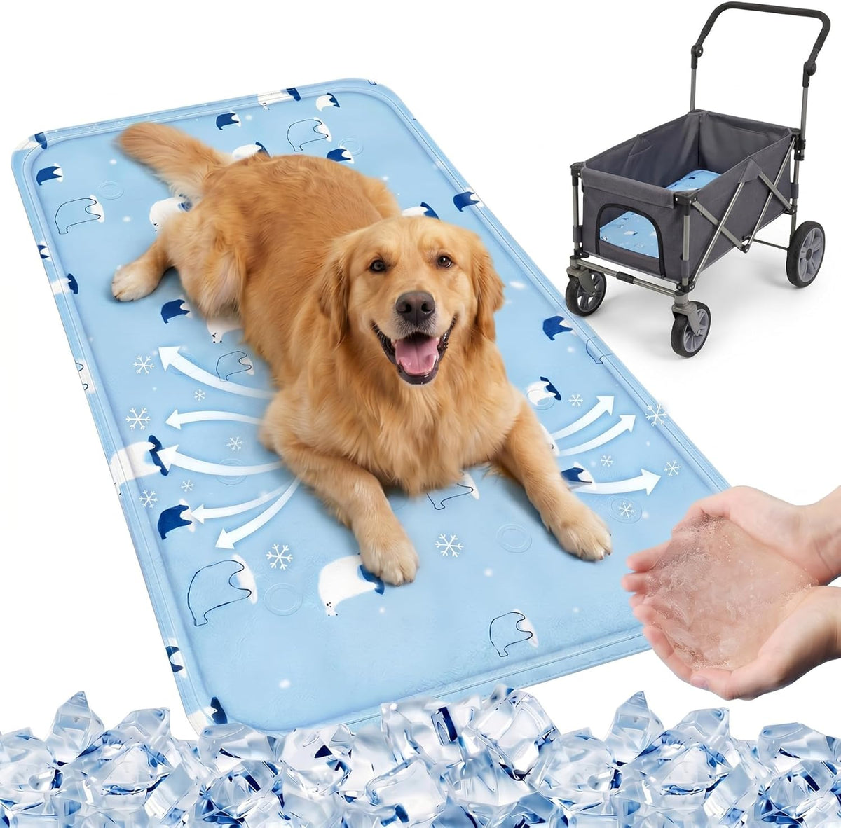 Nuanchu pressure activated gel mat showcasing the compact measurements.