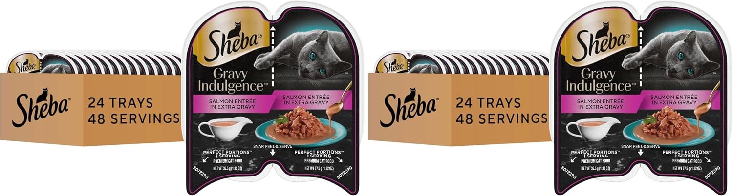 Sheba Gravy Indulgence Adult Wet Cat Food Beef and Chicken Entree in Extra Gravy Variety Pack, 2.6 oz. Twin-Pack Trays (12 Count, 24 Servings) (Pack of 2) - Image 13