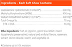 Nutramax Laboratories Cosequin soft chews with omega three fatty acids product layout