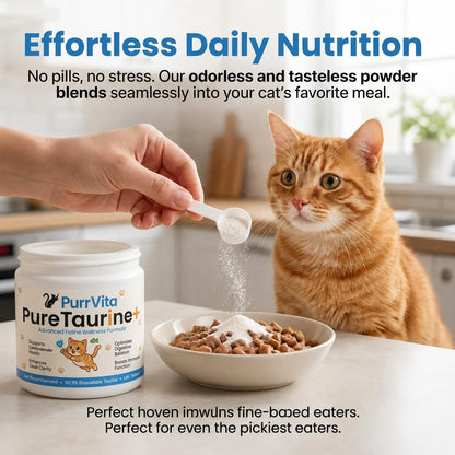 PurrVita pet nutrition supplement back label with ingredient facts