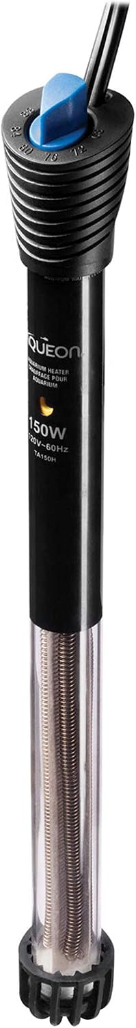 Aqueon 150 watt glass heater showing temperature adjustment dial