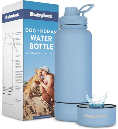 Dog Mom Water Bottle - 32 oz Stainless Steel Double Wall Insulated with 8 oz Detachable Bowl on Bottom - Cool Dog Mom Gifts for Women for Hiking, Walking, Travel and Everyday Adventures - DM Cream - Image 13