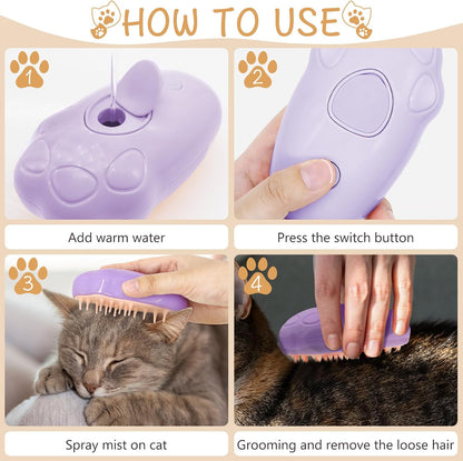 Side profile of throihg rechargeable cat and dog steam brush