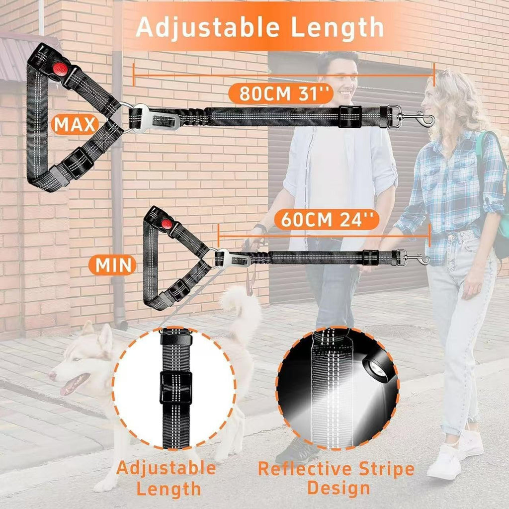 Anicy pet seat belt attached to car headrest for dog safety