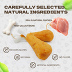 Rawhide-free dog training treats showing real chicken texture