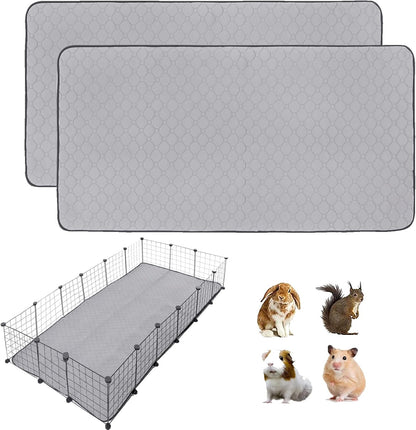 2Pack Guinea Pig Cage Liners, LWYMX 24''X48'' Washable Guinea Pig Pee Pads, Non Slip Reusable Super Absorbent Guinea Pig Training Mat Bedding Fleece for Small Animals Hamster Rabbit Chinchilla Rat - Image 12