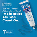TropiClean HomeVet ear drops bottle with medical treatment label