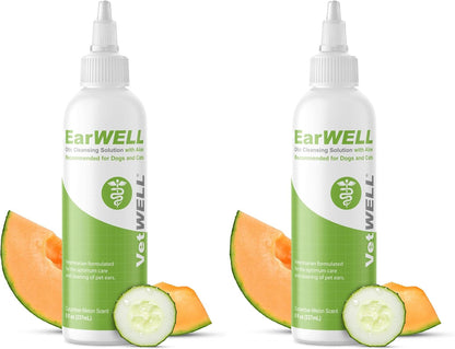 VetWELL ear cleaner 8 ounce bottle side view