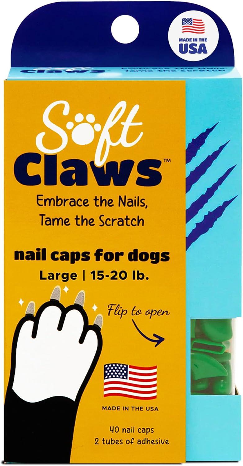 Soft Claws Nail Caps for Dogs with Non-Slip Design Made in USA - 40 Dog Nail Covers for Long-Lasting Protection of Floors and Furniture - Black, XX-Large - Image 12