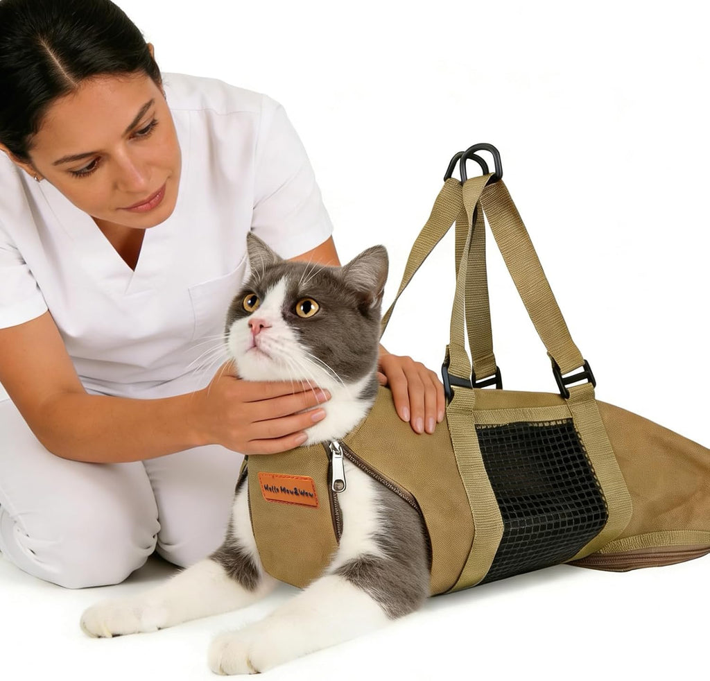 Cinf Cat Nail Clipping Cleaning Grooming Restraint Bag No Scratching Biting for Bathing Nail Trimming Injecting Examining(Blue,M) - Image 10
