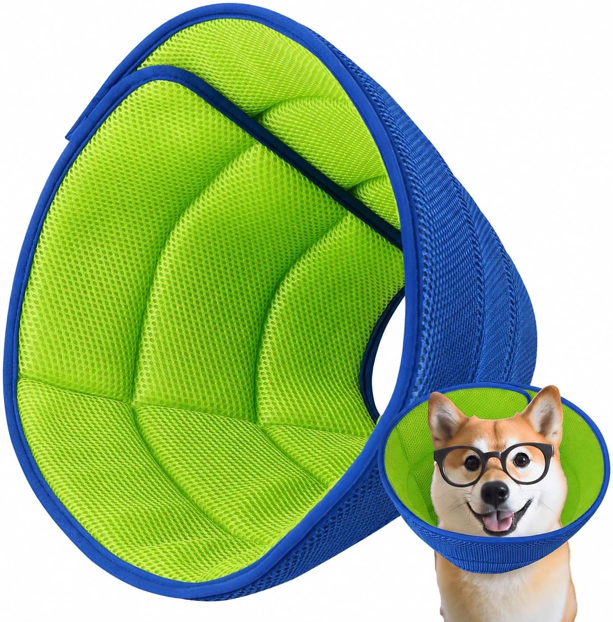 Babday soft dog cone collar front view for pet surgery recovery