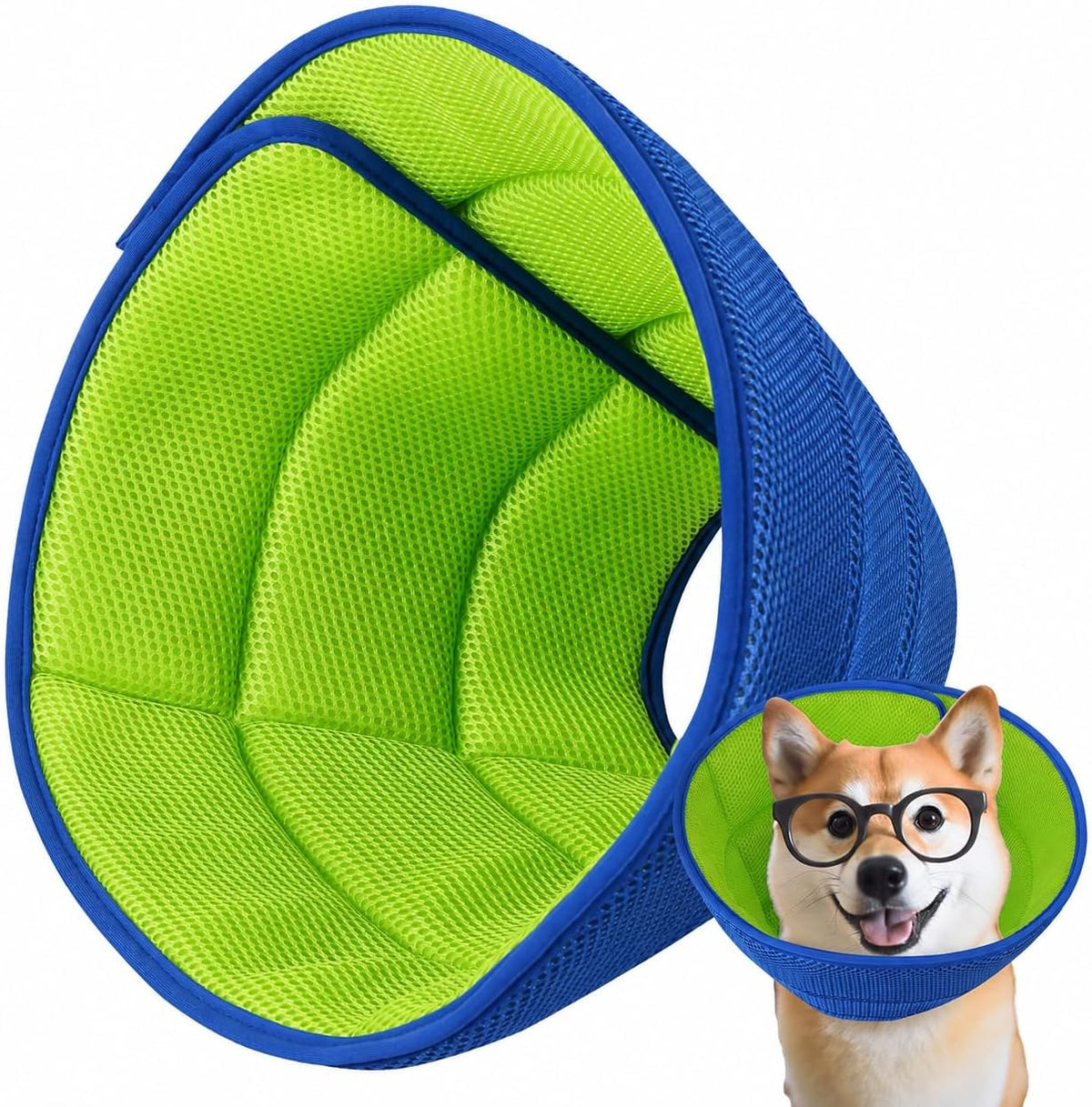Babday soft dog cone collar front view for pet surgery recovery