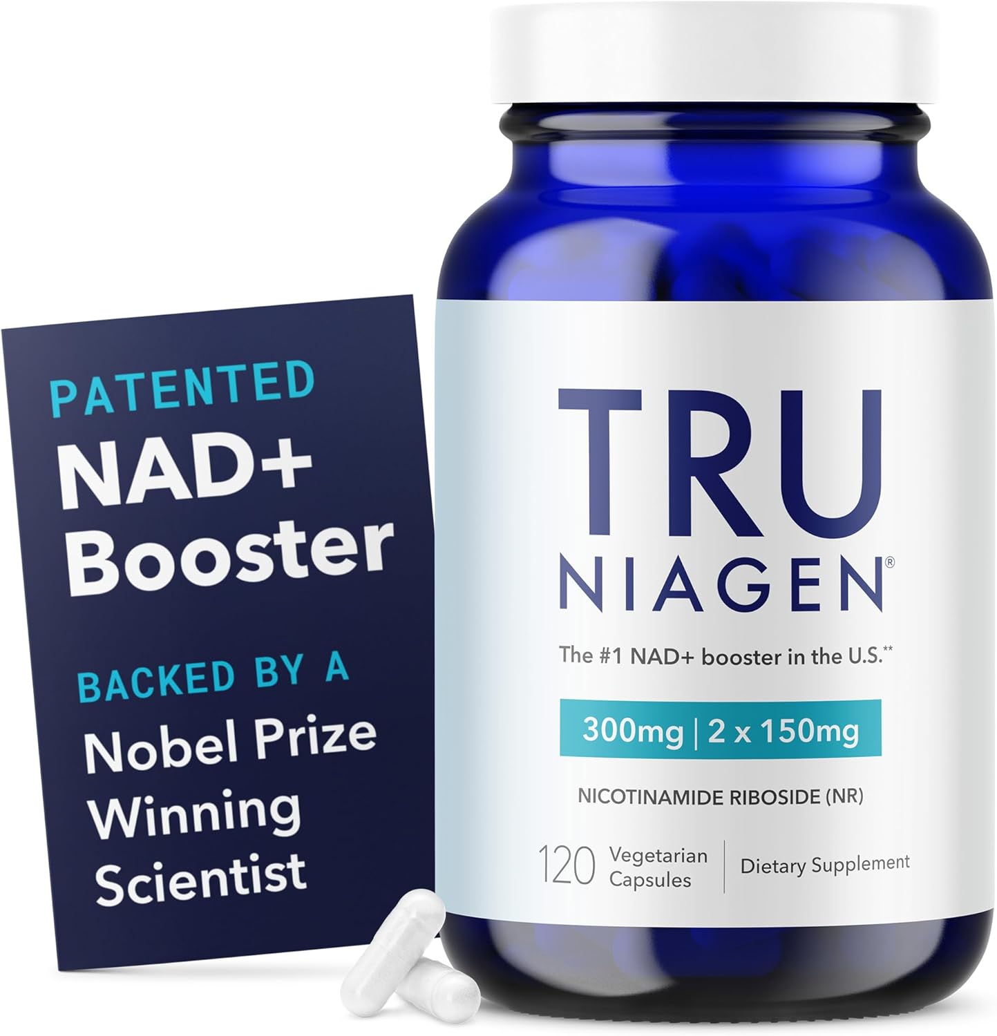 Tru Niagen NAD plus cellular energy supplement front view bottle