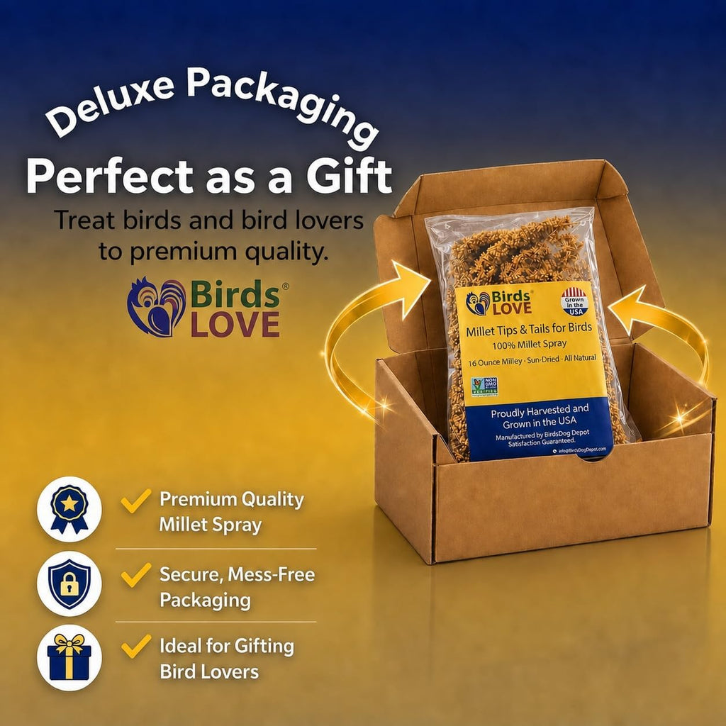 Birds LOVE spray millet natural bird treat package back