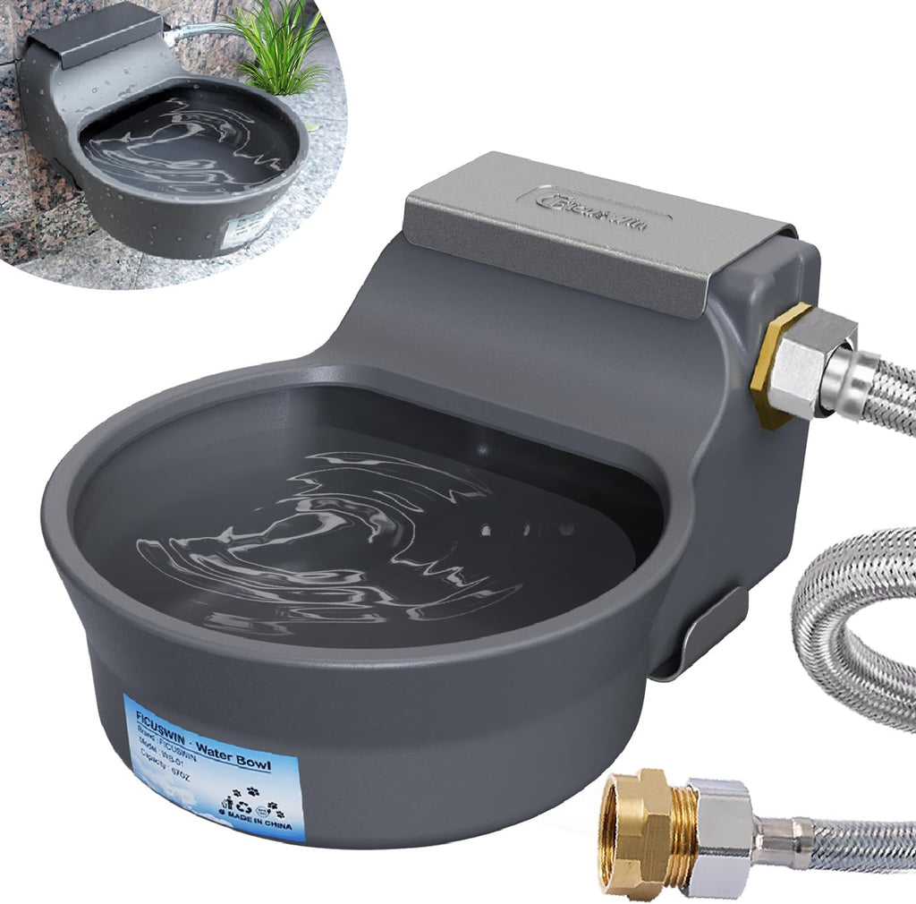 Ficuswin automatic gravity fed outdoor pet hydration system leak proof setup guide.