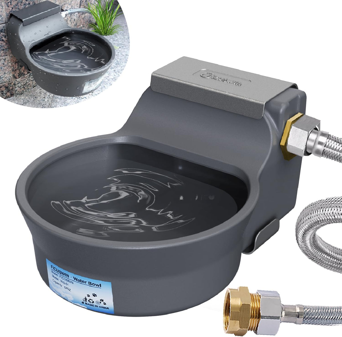 Ficuswin automatic gravity fed outdoor pet hydration system leak proof setup guide.