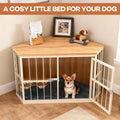 Wibeelee reversible pet kennel pad inside a corner dog crate