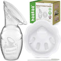 Haakaa manual breast pump and petal milk collector combo front view on a clean background.