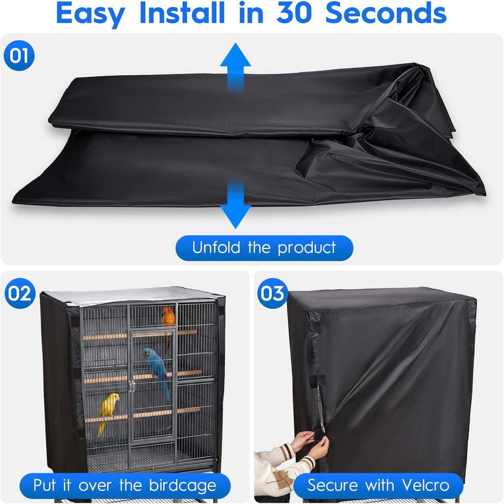 Fully enclosed birdcage setup for night sleep