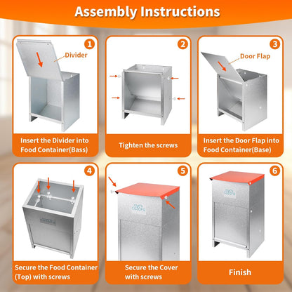 Cozofu automatic dog feeder rust resistant galvanized steel outdoor pet station