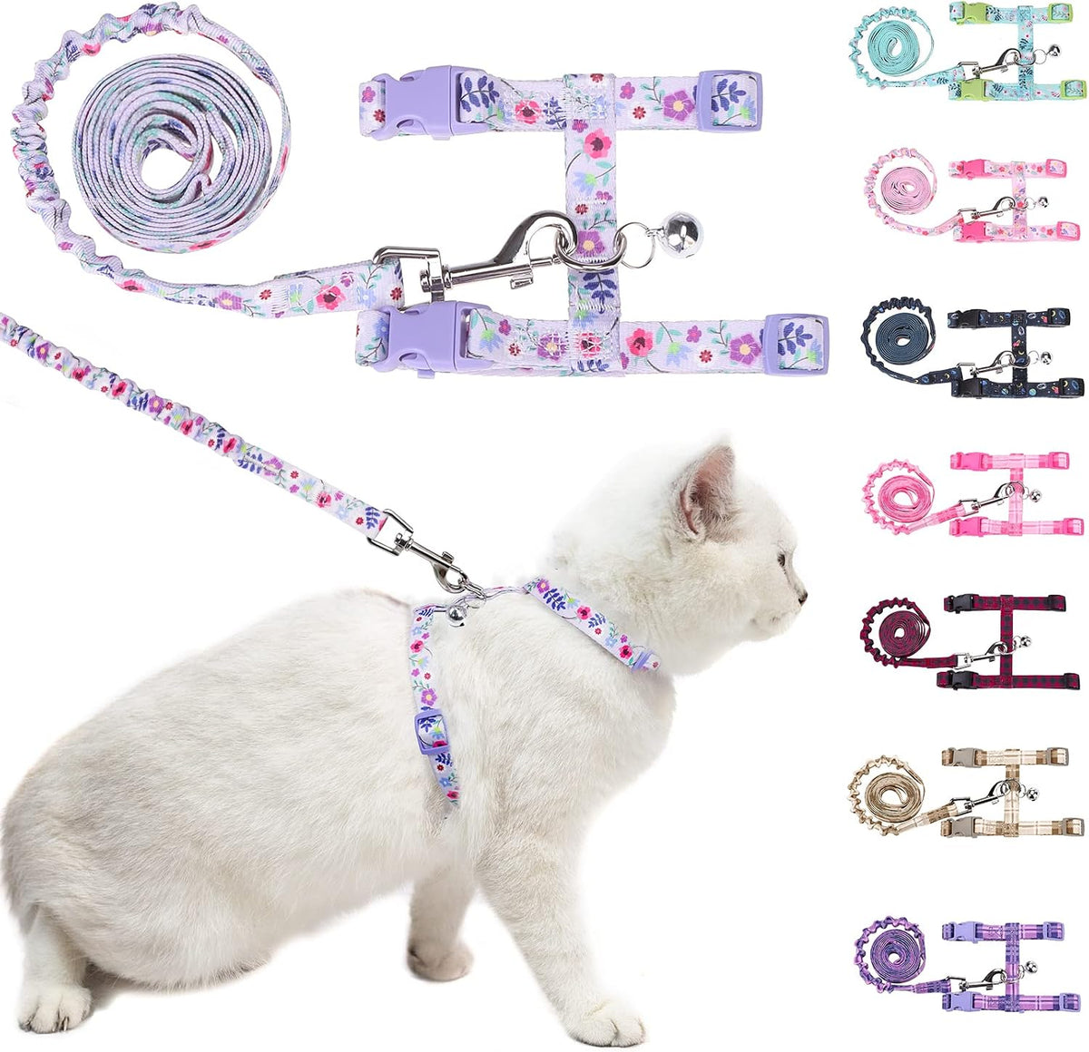 BEAUTYZOO Cat Harness and Leash Set Escape Proof for Walking, Kitten Soft Adjustable Vest Harnesses for Small Medium Large Cats, Easy Control Breathable Plaid Ribbon Nylon for Outdoor Indoor Use - Image 11