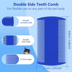 FUYIHGL high strength flea and lice comb with ergonomic grip for effective pet parasite treatment.