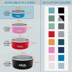 Black Velvet insulated pet water bowl showcasing the double wall thick design