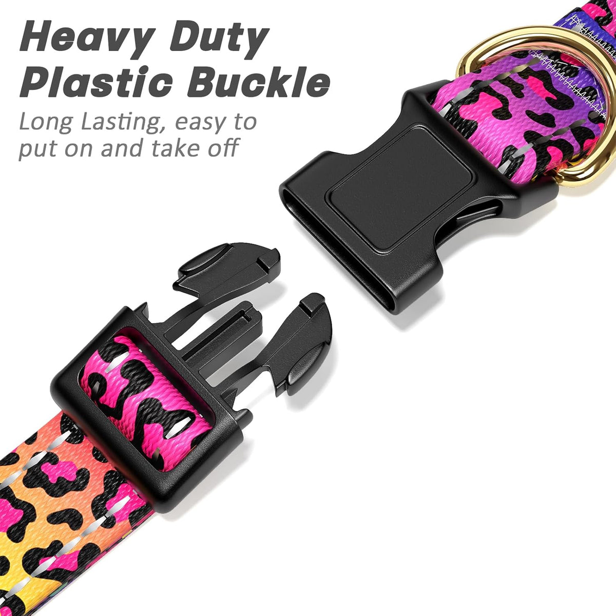 Reflective thread visibility demonstration on dog collar