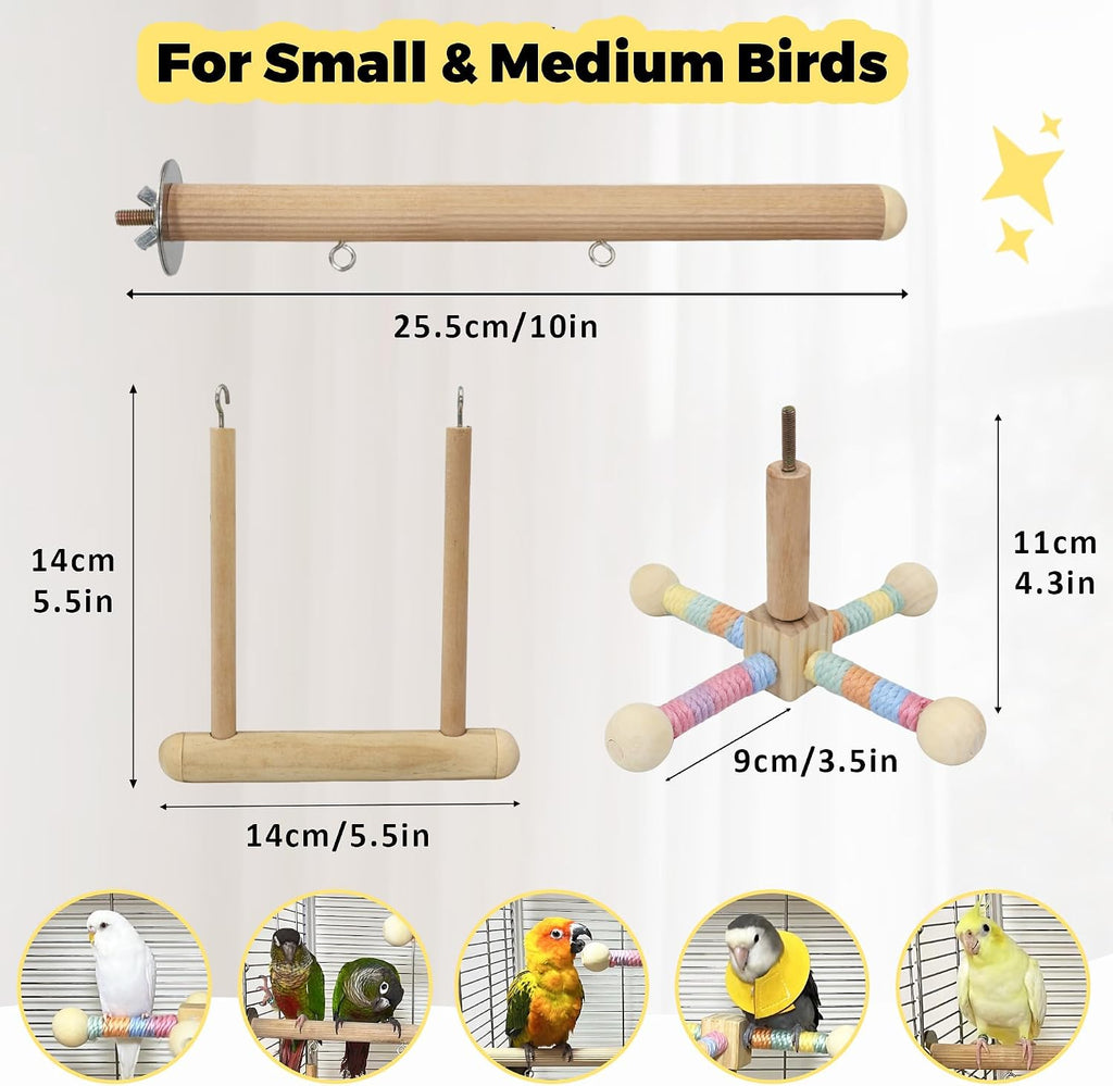 Bird Spinning Perch & Swing Toy Combo, Multi-Functional Parrot Toy - Image 6