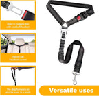 Frskcssd dog seat belt showing adjustable slider and bungee buffer