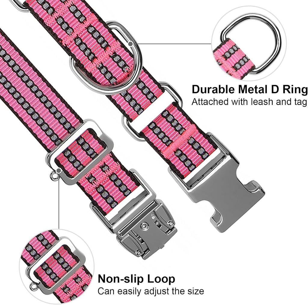 Reflective thread detail on Joyeeiioo nylon dog collar