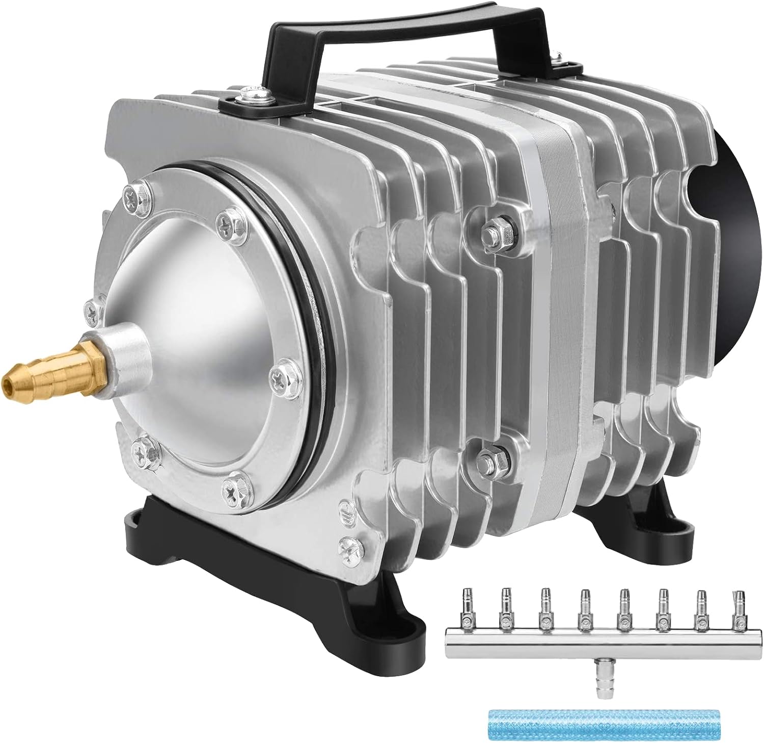 Detailed view of adjustable airflow knobs on manifold